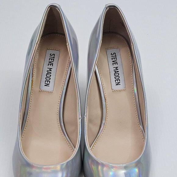 NEW Steve Madden Salza Pumps Womens 6 Iridescent Metallic Pointed Toe Stiletto - Picture 8 of 15